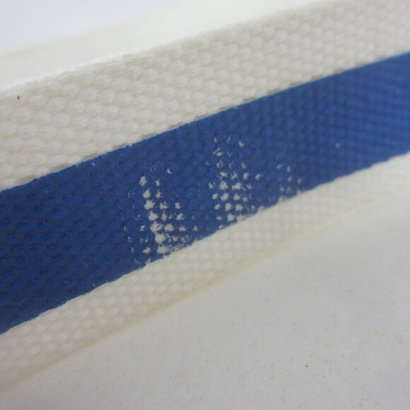 Armani Exchange Mens L White Blue Black Canvas Belt Adjustable Buckle 35 - 40 - Picture 8 of 8